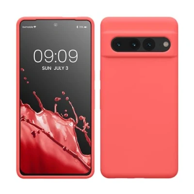 Immagine di kwmobile Cover per Google Pixel 7 Pro Custodia Back Case Smartphone in Silicone TPU Protezione Gommata corallo fluorescente