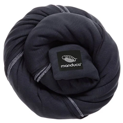 Immagine di manduca Sling &gt; Black &lt; Fascia portabebè elastica con certificato GOTS, 100% cotone biologico, marsupio per neonati e bambini dalla nascita (3,5 15kg)