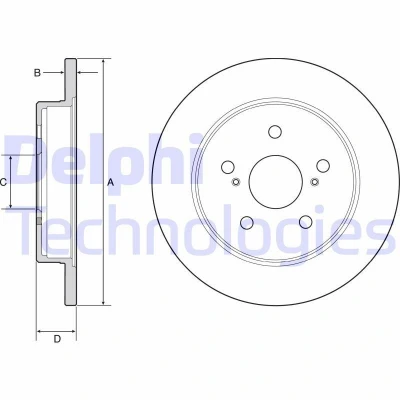 Immagine di DELPHI BG4928C Disco freno 281 12 5 pieno rivestito non trattato senza cuscinetto ruota, anello sensore ABS LEXUS: NX, TOYOTA: C HR