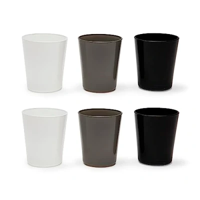 Immagine di Excelsa Portofino Set 6 Bicchieri, Bianco/Nero/Grigio, 30 Cl., Vetro Soffiato
