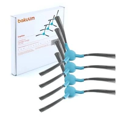Immagine di BAKUUM Confezione da 4 spazzole per Cecotec Conga 2499 Ultra Genesis 2299 Home e Inertial. Pack ricambi accessori robot aspirapolvere