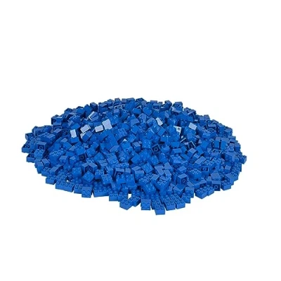 Immagine di Simba Blox Toys Blox, 1000 Blaue Bausteine Made in Italy, Set di 4 Pezzi, Una Scatola, incl. Tazza riempimento e 100% Compatibile con gettoni noti, Colore Blu, 104114118