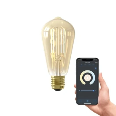 Immagine di CALEX Lampadina LED Smart, E27, ST64, Filamento Oro, luce calda, Dimmerabile, controllo app Wi Fi &amp; vocale