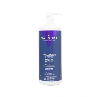 Immagine di Shampoo all&#039;acido ialuronico Valquer. Extra idratazione e vitalità. Per tutti i tipi di capelli. Zero% 1000 ml