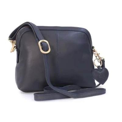 Immagine di Gigi Vera Pelle Borsa a Tracolla da donna/Borsa Mano/con ciondolo forma di cuore/Tracolla regolabile 10190 BLU SCURO