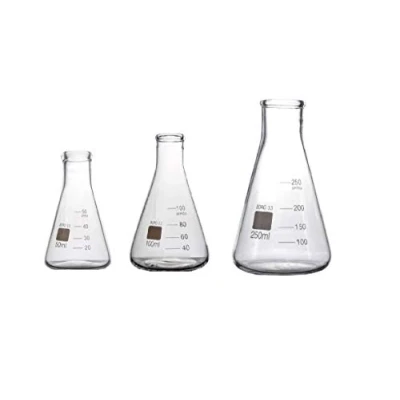 Immagine di Rocwing Borosilicato 3.3 Vetro Graduato Conico Erlenmeyer Fiaschetta per Laboratorio (50ml+100ml+250ml)