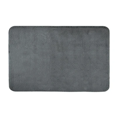 Immagine di WENKO Tappetino scendibagno Saravan in morbida microfibra (100% poliestere) con pelo lungo 20 mm e lato posteriore antisdrucciolo, ad asciugatura rapida senza pelucchi, 50 x 80 cm, antracite