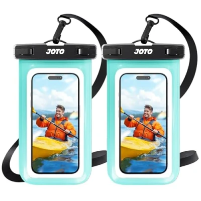 Immagine di JOTO Custodia Impermeabile Smartphone 30M/IPX8, Universale Cover Subacquea per iPhone 15 14 13 12 11 Pro Max Plus XS XR X 8 Galaxy S23 S22 S21 S20 Fino a 7&quot; 2 Pezzi