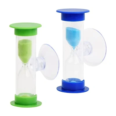 Immagine di Vesaneae 3 Minuto Orologio da Sabbia Timer a Clessidra,2 Pezzi Clessidra Set con Ventosa,Clessidre Colorato Timer,Sand Clock Timer,per Giochi e Ufficio