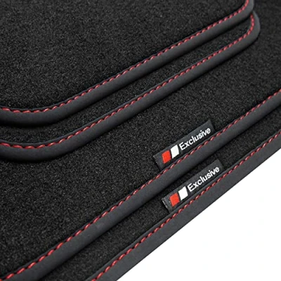 Immagine di tuning art BEF967 Exclusive Line Tappetini per Mercedes Classe E W213/ S213 2016 , Cucitura:Rosso