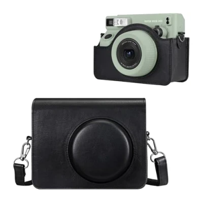 Immagine di FINTIE Custodia Protettiva per Fujifilm Instax Wide 400 Fotocamera Istantanea Borsa Case in Similpelle con Tracolla Regolabile, Nero