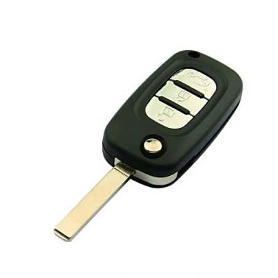 Immagine di Futheda Guscio di ricambio per chiave telecomando, 3 pulsanti, compatibile con Twingo Megane Scenic Laguna Espace Kangoo Safrane Master Trafic Vivaro Modus lama