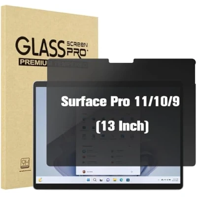 Immagine di ProCase Pellicola Privacy per Microsoft Surface Pro 11/10/9 13 Pollici, Vetro Temperato 11/10/9, Durezza 9H, Anti Graffio, Spia 1 Pezzi