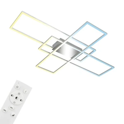 Immagine di BRILONER lampada da soffitto a LED con telecomando, dimmerabile, regolabile bianco caldo freddo, LED, 104x71x9,5 cm, cromo alluminio