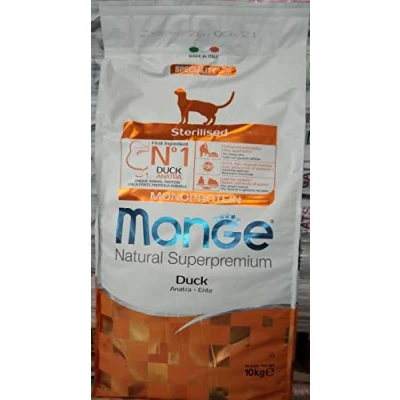 Immagine di Monge Natural Superpremium Monoprotein STERILISED DUCK, cibo secco per gatti sterilizzati (a base di anatra, basso contenuto grassi, senza coloranti aggiunti, 10 kg)