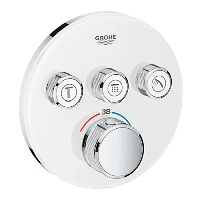 Immagine di Grohe 29904LS0 Miscelatore Termostatico a 3 Vie, Bianco, Rotondo