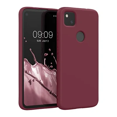 Immagine di kwmobile Custodia Compatibile con Google Pixel 4a Cover Back Case per Smartphone in Silicone TPU Protezione Gommata rosso rabarbaro