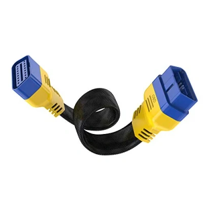 Immagine di OURANTOOLS OBDII 16 pin maschio a femmina cavo di prolunga adattatore, auto OBD diagnostica Extender Cord OBD2 connettore 30 cm/11.81 pollici (materiale nylon spesso)