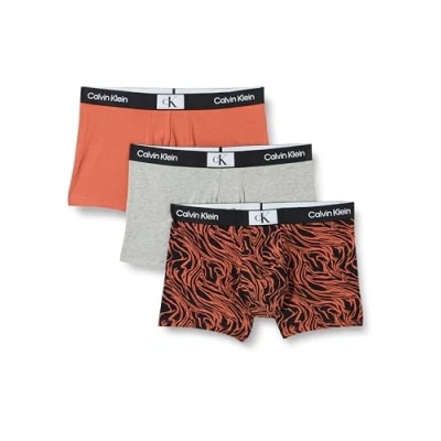Immagine di Calvin Klein Trunk 3pk 000nb3528e, Boxer Uomo, Marrone (Gry Htr, Broken Warp Str_arag, Arag), XS