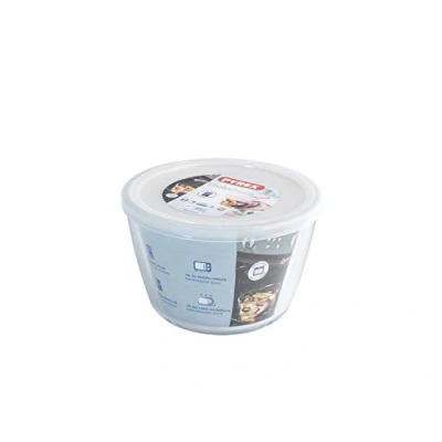 Immagine di Pyrex Cook&amp;Freeze Contenitore Tondo con Coperchio, Vetro, Bianco, 1,6 Litri, L