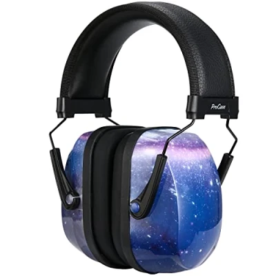 Immagine di ProCase Cuffie Antirumore Bambini, NRR 25dB (SNR 29dB) con Pieghevoli Fascia Imbottita per Bambini a Fuoco D&#039;artificio Concerto Aereo Dormire Studiare Teatro Studio Stella blu