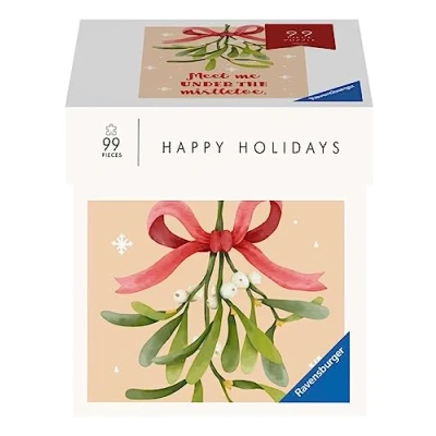 Immagine di Ravensburger Puzzle Happy Holidays Meet me under the mistletoe 99 pezzi, Colore bianco, 17358