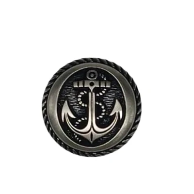 Immagine di Botiboton SL Bottoni in Oro e Argento con Ancora Blu Scuro 2 Misure 15 23 mm Prodotto spedito dalla Spagna (Argento, mm)