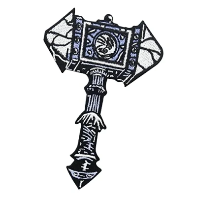 Immagine di Finally Home Toppa termoadesiva con martello di Thor, Mjölnir vichingo, Toppe Vikings, Odin, da cucire, Walhalla