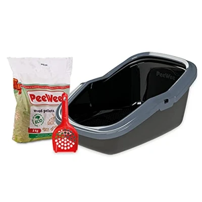 Immagine di Set PeeWee EcoMinor Cassetta + Lettiera Paletta Nero/antracite