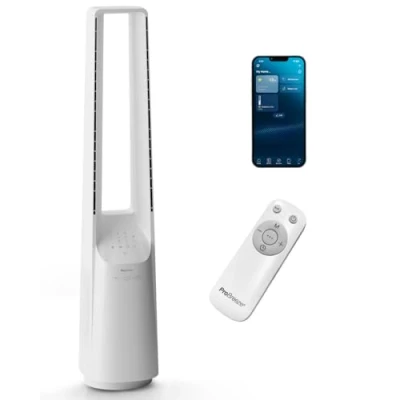 Immagine di Pro Breeze Ventilatore a Torre Intelligente senza Pale da 101 cm WiFi Ultra Silenzioso con Telecomando, Display LED, 6 Velocità, 5 Modalità e Oscillazione di 60