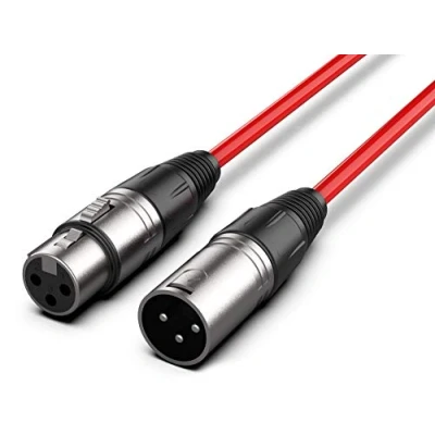 Immagine di Audibax Silver Cavo XLR maschio a femmina Lunghezza 6 metri Connettori OFC ad alta trasmissione del segnale Rivestito in PVC Massimo isolamento Diametro mm Colore rosso