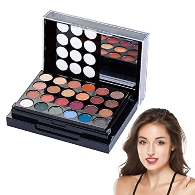 Immagine di Set per Trucco, Palette di ombretti, lucidalabbra, Polvere Sopracciglia, Kit Combinato ombretti Multicolore, Sopracciglia