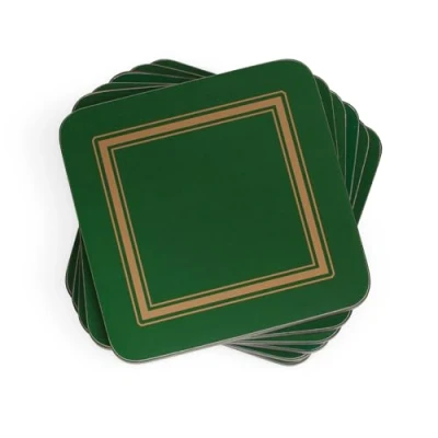 Immagine di Pimpernel 10,5 x Centimetri in MDF con Coasters Cork Posteriore, Set di 6, Classica Emerald