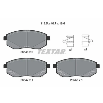 Immagine di TEXTAR Kit pastiglie freno con segnalatore acustico usura accessori 2654601 DACIA: Spring EV