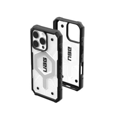 Immagine di Urban Armor Gear Pathfinder MagSafe Case Backcover per cellulare Apple iPhone 16 Pro Ghiaccio, Trasparente Compatibile con