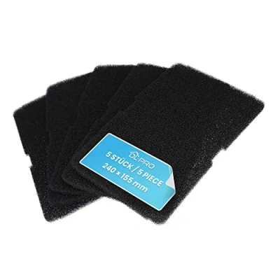 Immagine di 5x DL pro Filtro in schiuma 240 x 155 mm adatto per Beko 2964840100 2964840200 asciugatrice scambiatore di calore