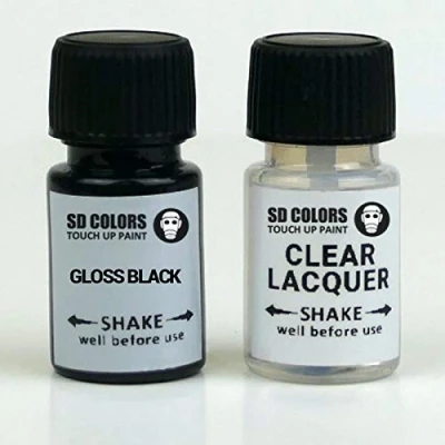 Immagine di SD COLORS Kit di riparazione per cerchi in lega con penna ritocchi, 5 ml, colore: nero lucido(vernice+lacca)