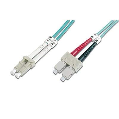 Immagine di DIGITUS DK 2532 10/3 Cavo In Fibra Ottica OM3 10 m da LC a SC Duplex 1/10/40/100 Gbit/s LAN Multimodale MM Tipo Di Fibra: 50/125 µ Turchese (Aqua)