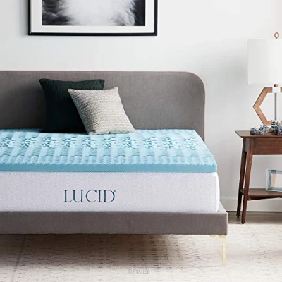 Immagine di LUCID Topper in memory foam gel rinfrescante con supporto a zone Coprimaterasso 5 cm Singolo 90x200