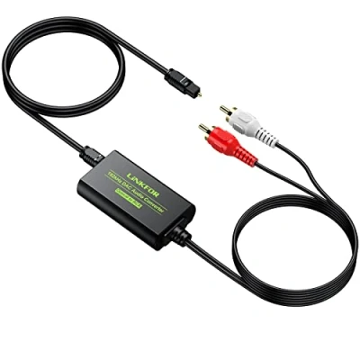 Immagine di LiNKFOR Ottico a RCA Cavo SPDIF 192 kHz Convertitore Built in Amplificatore Audio Adattatore L/R con per HDTV Blu Ray DVD Amplificatori TV Box