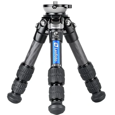 Immagine di Leofoto Ranger Treppiede in carbonio con base di livellamento Gambe regolabili 3 angoli Ideale per Lavori Panoramici e Videografi LS 223CEX