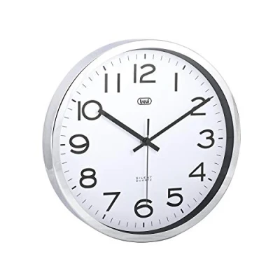 Immagine di Trevi OM 3318 S Orologio da parete in acciaio, Diametro 30 cm, Argento, metallo, rotonda