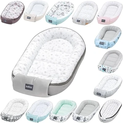 Immagine di Bellochi Riduttore Lettino per Neonato, Culla Antisoffoco, Cotone Cuscino Riduttore, Cocoon a Baby, Baby Nest 90 x 60 cm Copse