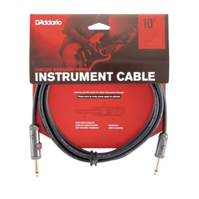 Immagine di D&#039;Addario PW AGL 10 Cavo per Strumenti da 3 m con Interruttore di Esclusione, Connettore Dritto