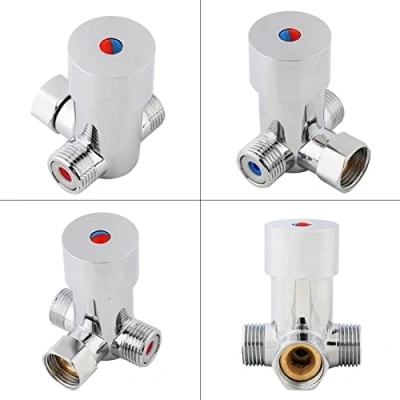 Immagine di Valvola miscelatrice termostatica a 3 vie, G1 / 2 acqua calda fredda Miscelatore termostatico Controllo temperatura per rubinetto automatico Sensore touchless da bagno