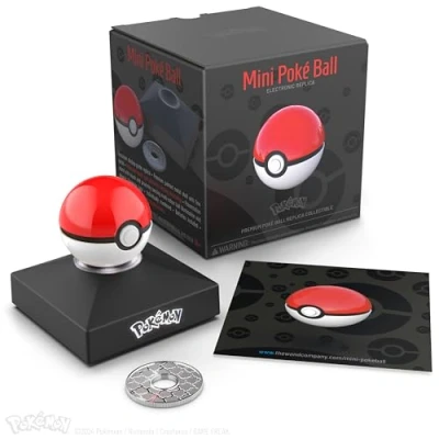 Immagine di The Wand Company Pokémon Trainer Mini Poké Ball Realistic, Electronic, Die Cast with Display Stand Light Features Officially Licensed by (Original Ball)