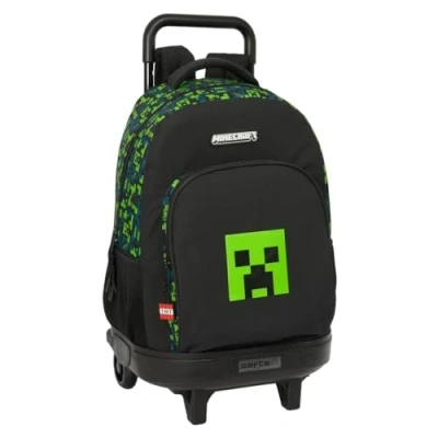 Immagine di safta Minecraft TNT Zaino grande con ruote, compatto, rimovibile, ideale per bambini di diverse età, comodo e versatile, qualità resistenza, 33 x 22 45 cm, multicolore, M, Casual