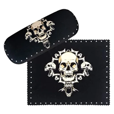 Immagine di VON LILIENFELD Portaocchiali Astuccio Occhiali Leggero Stabile Colorato Compatto Skull Teschi