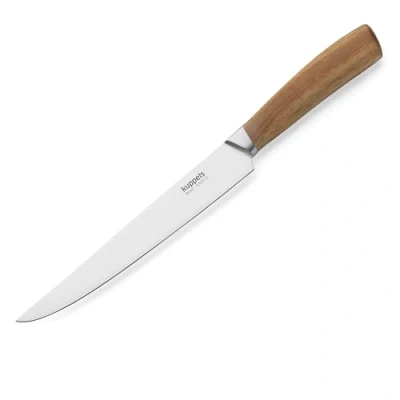 Immagine di Kuppels Coltello da carne WOOD Lunghezza Lama 20 cm cucina affilato con manico in legno di acacia acciaio inossidabile temprato per un taglio preciso