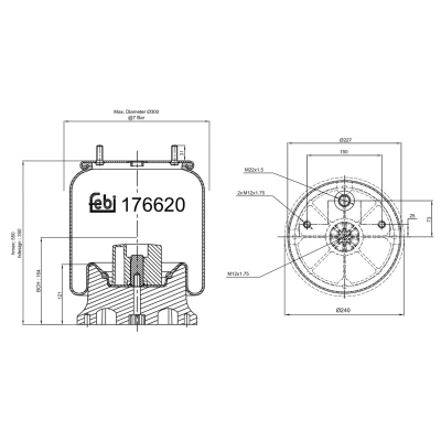 Immagine di FEBI BILSTEIN 176620 Soffietto, Sospensione pneumatica